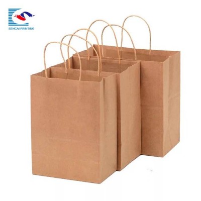 2019 Hot Sale Custom Logo Takeway Custom Printed Kraft Paper Bag