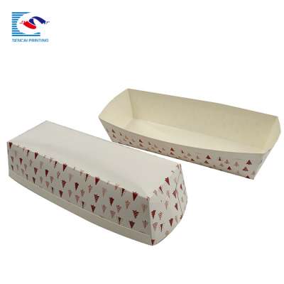 SENCAI wholesale custom printed logo food storage hot dog boat paper tray